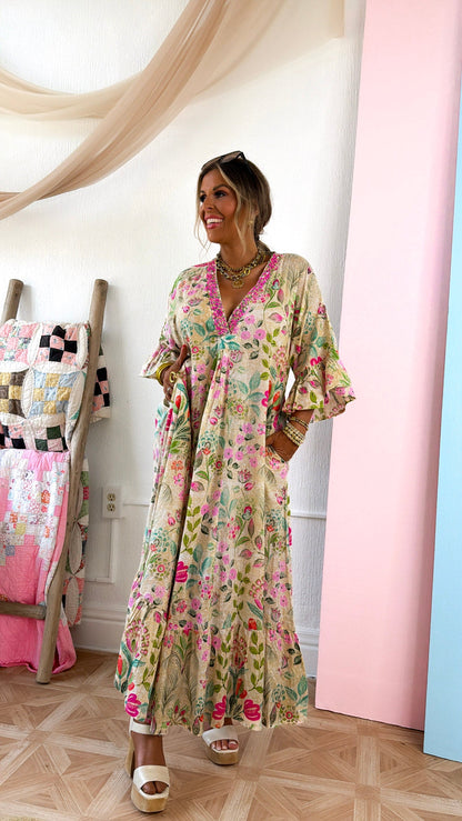 Flower Child Maxi Dress, Vanilla Multi