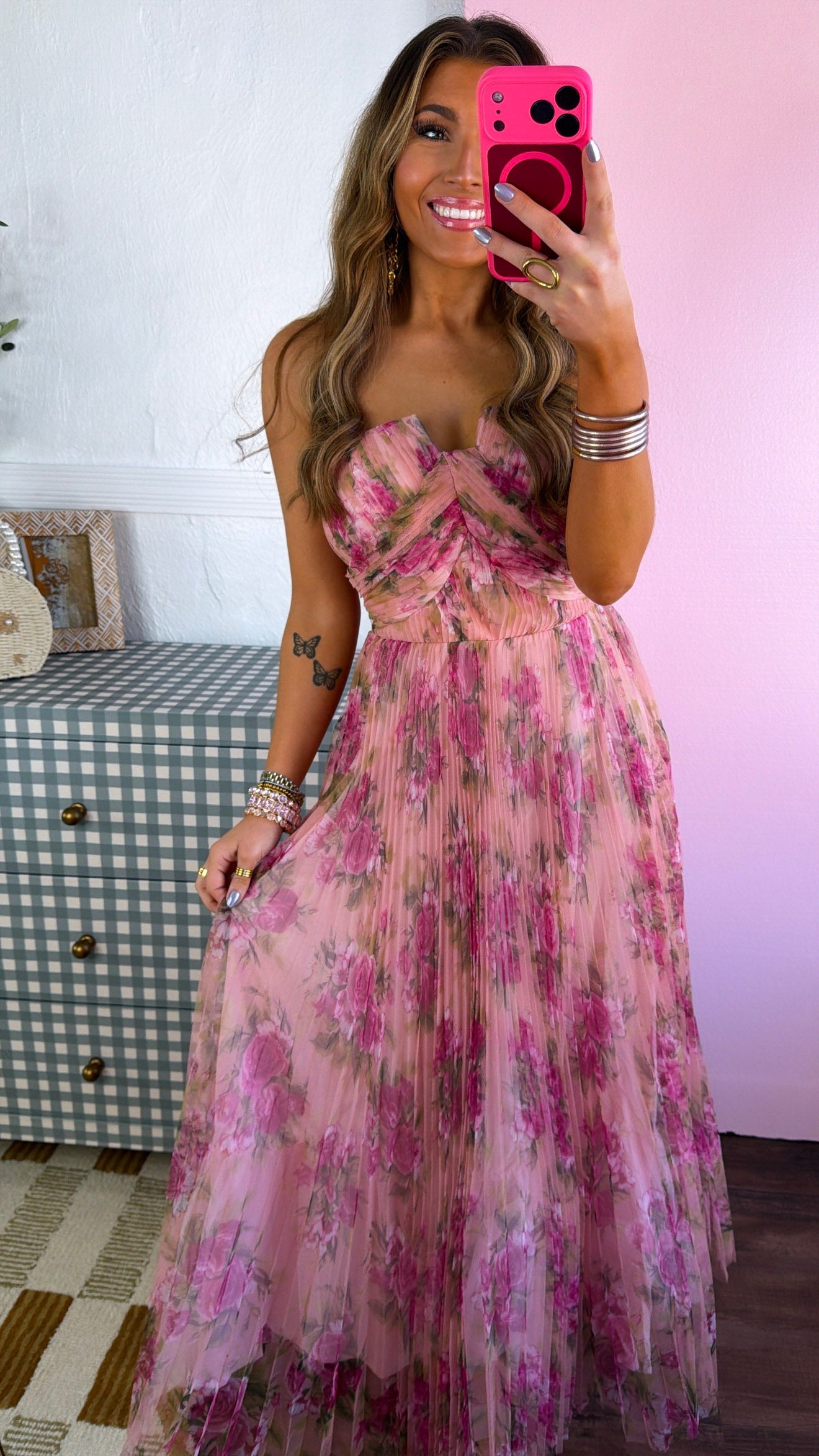Garden Goddess Maxi Dress, Blush Pink
