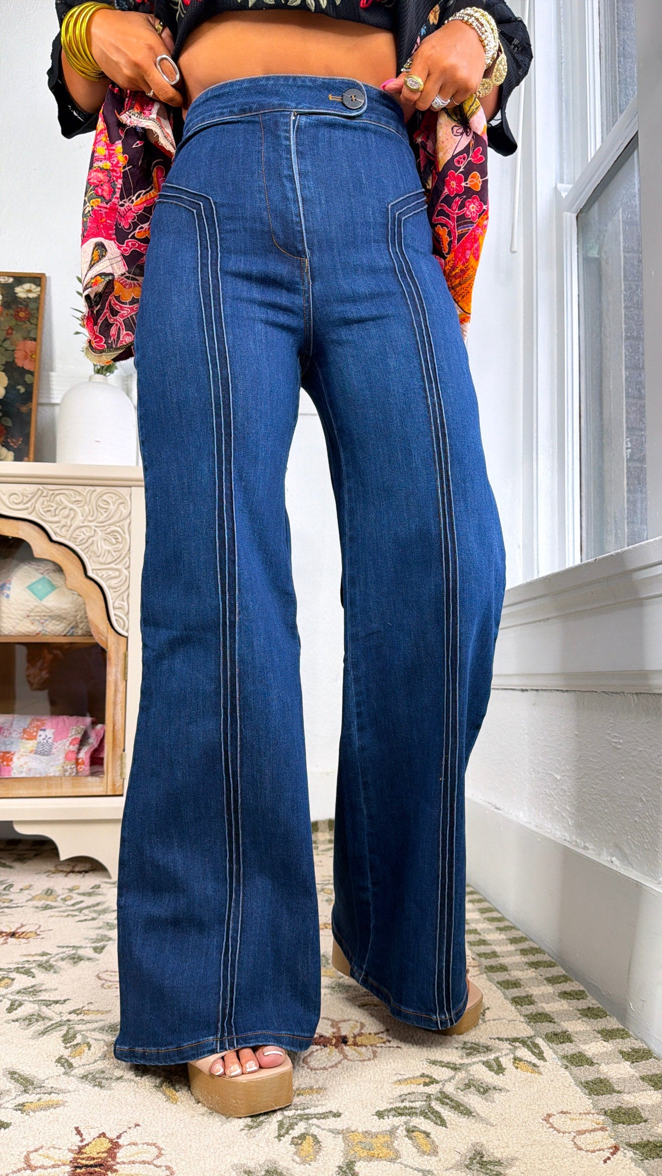 Dallas Wide Leg Denim, Dark Denim