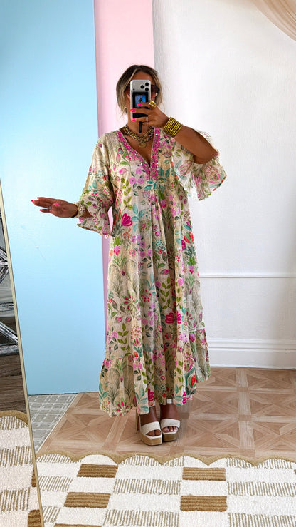Flower Child Maxi Dress, Vanilla Multi
