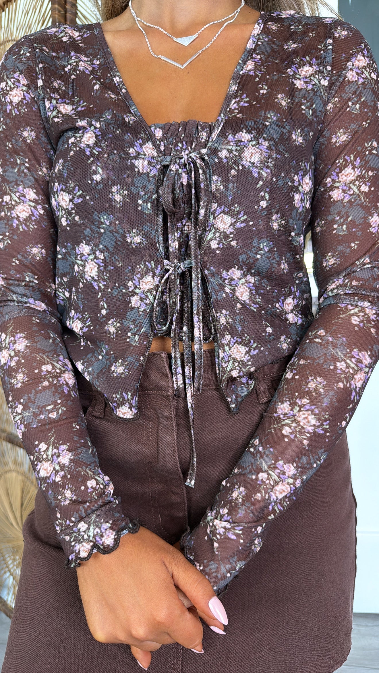 Fading Seasons Top, Brown