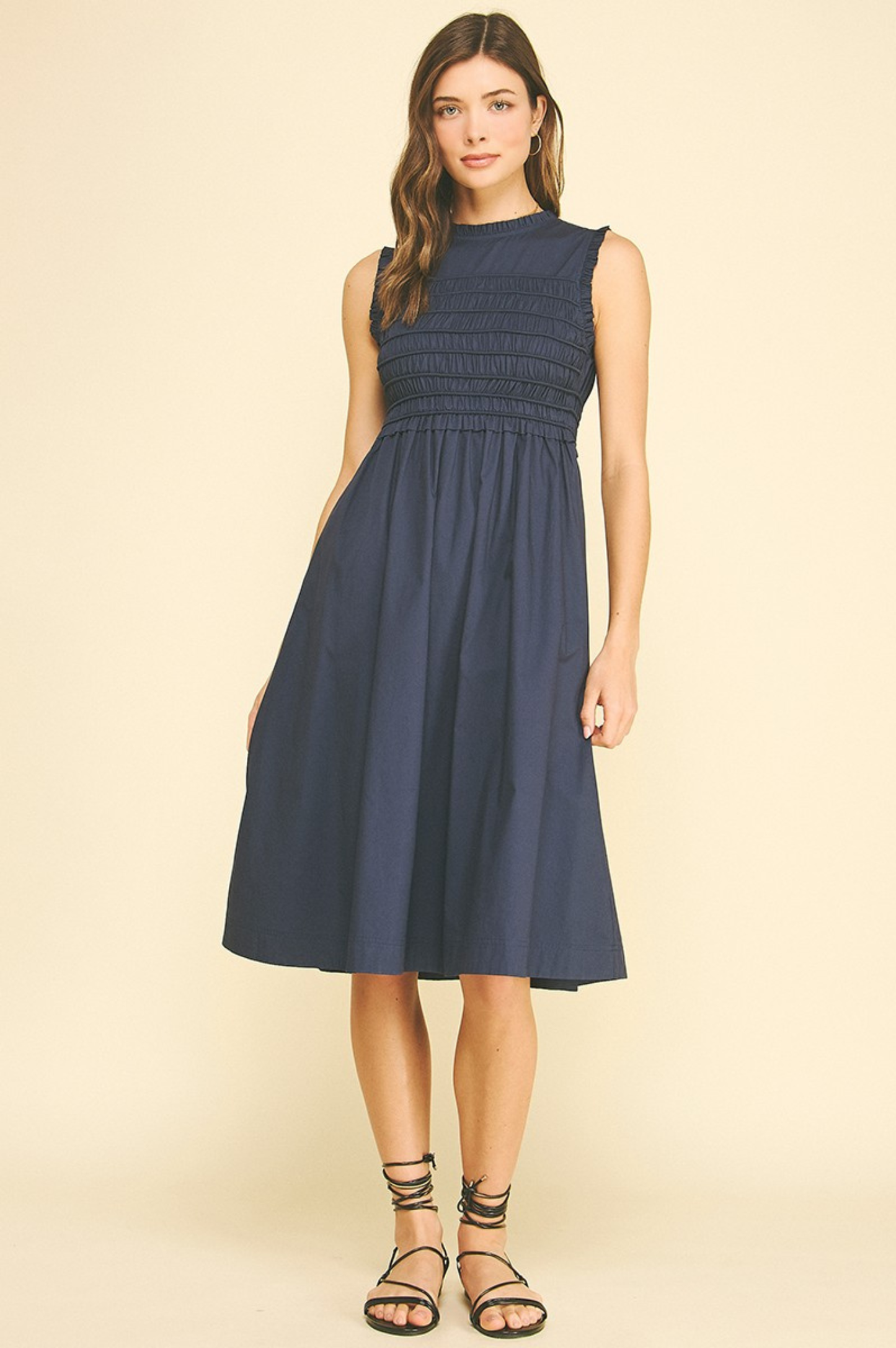 Jane Smocking Midi Dress