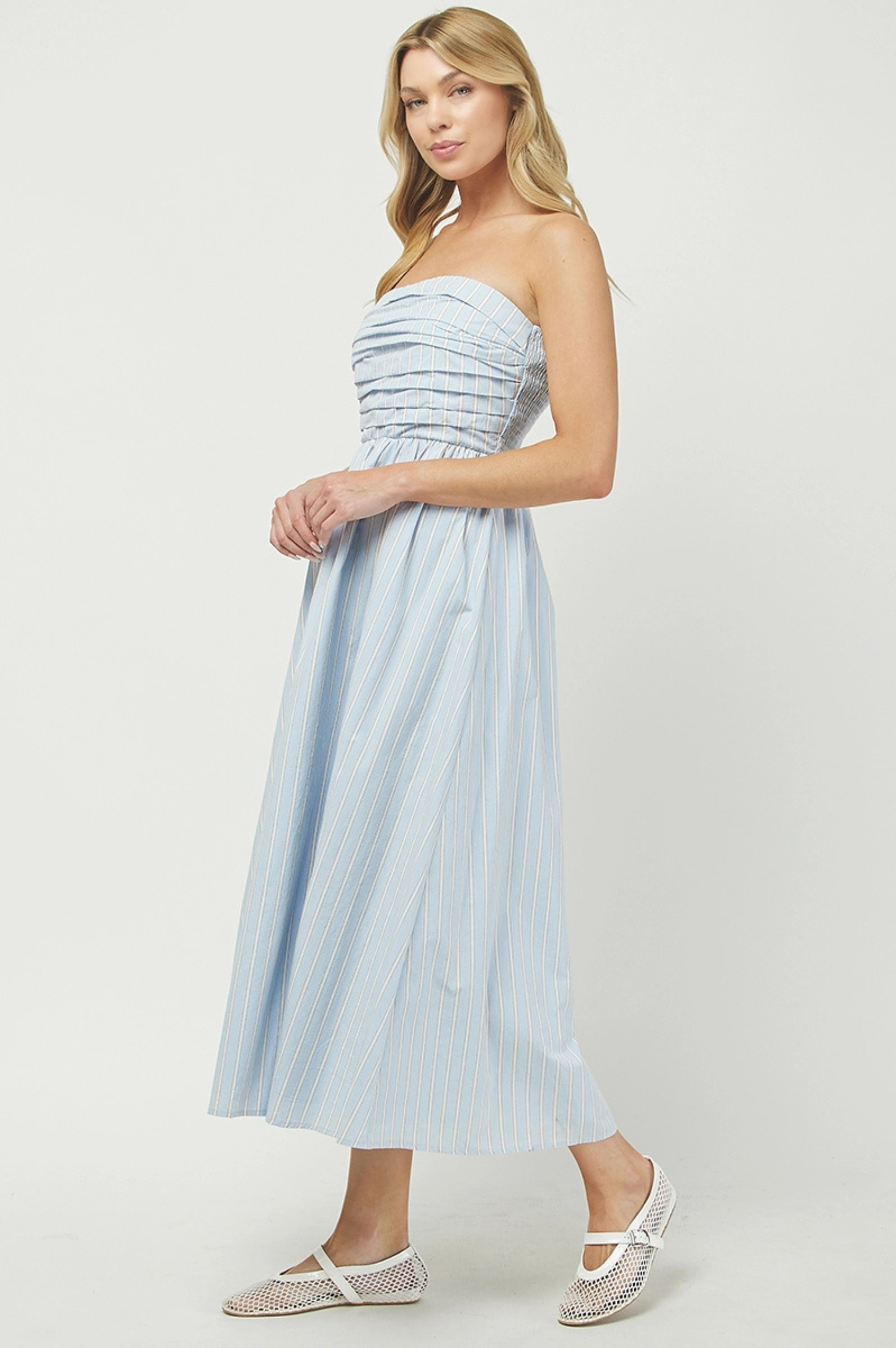 Odette Strapless Midi Dress