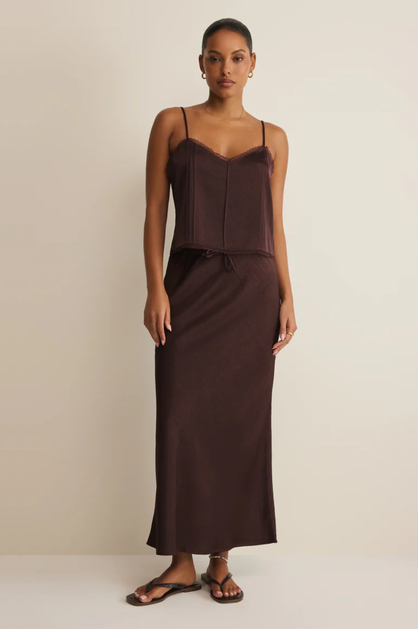 Viva Satin Midi Skirt