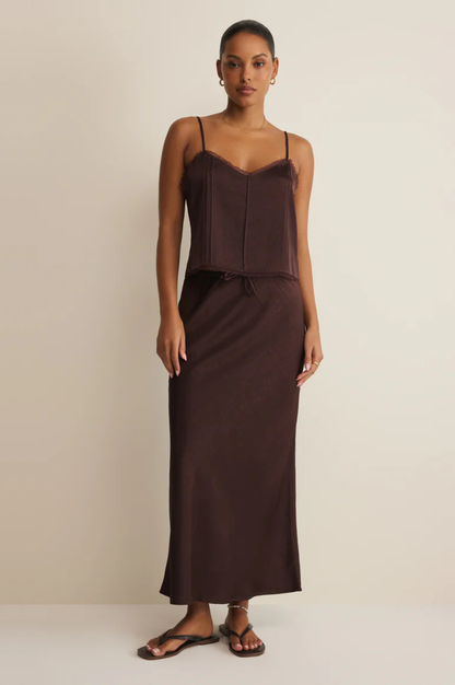 Viva Satin Midi Skirt