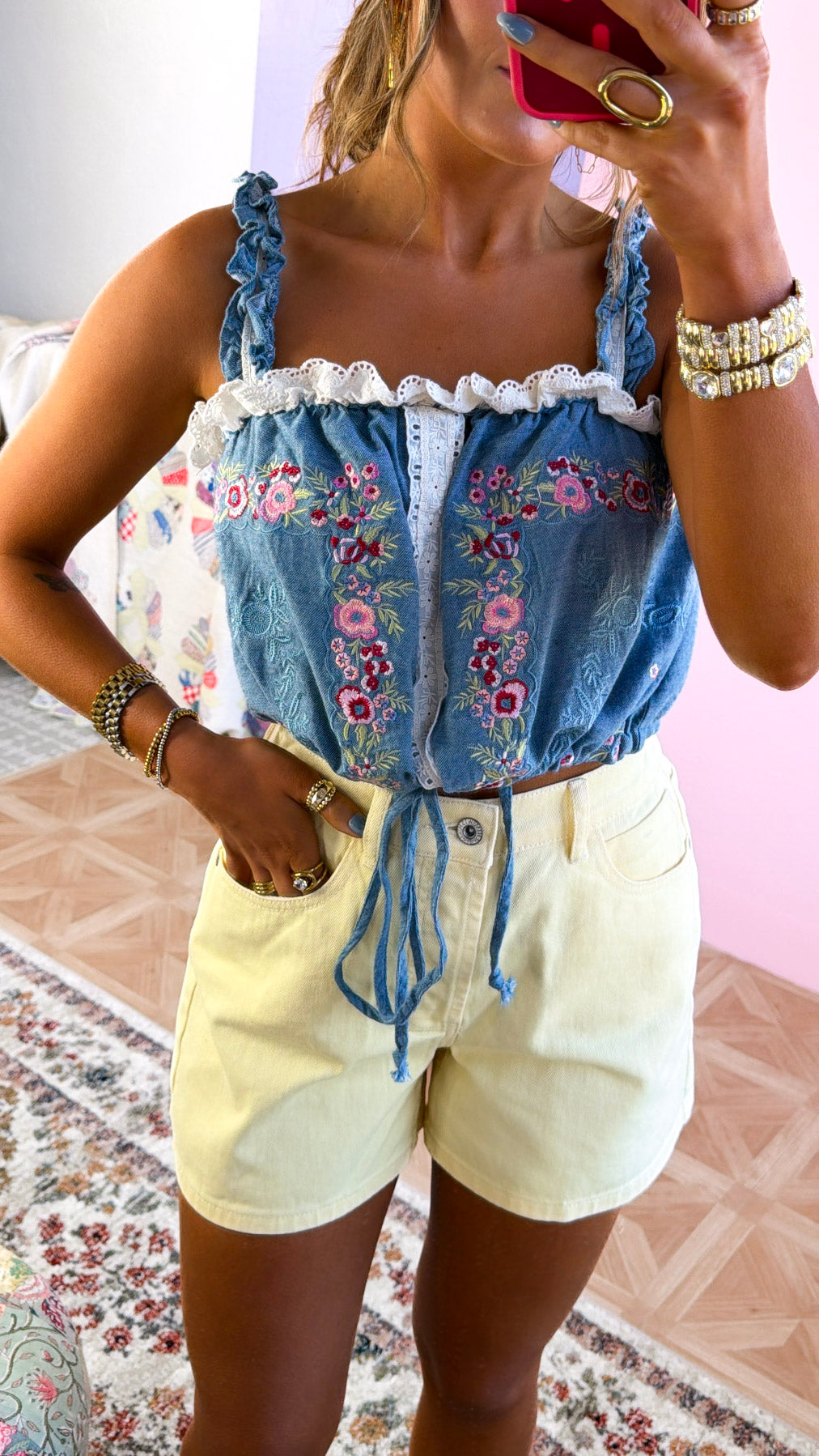 Honey Grove Tank Top, Denim