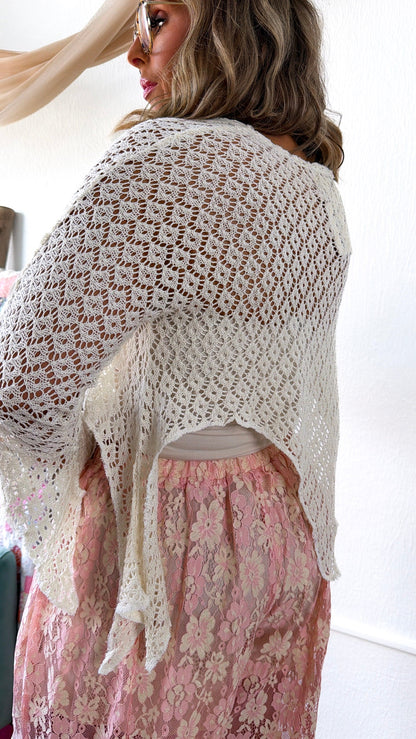 Free Spirit Crochet Top, Natural