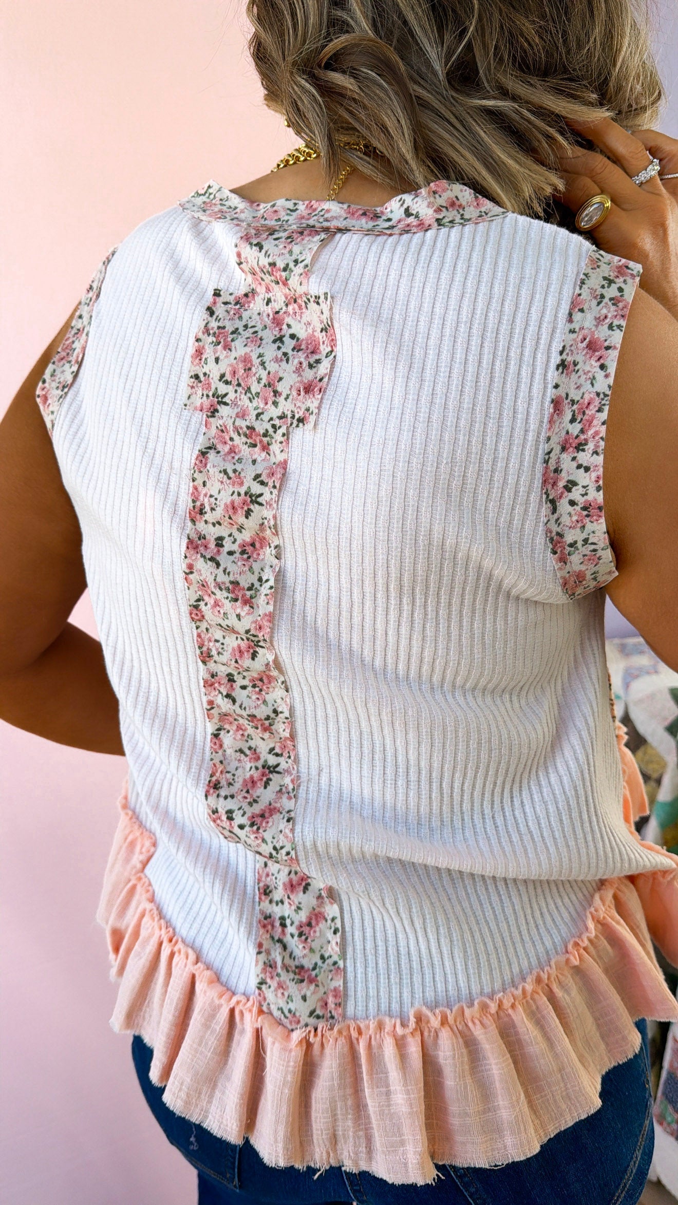 Melanie Printed Tank, Baby Pink