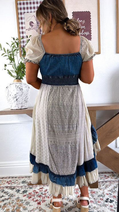 Denim Dreams Maxi Dress, Latte