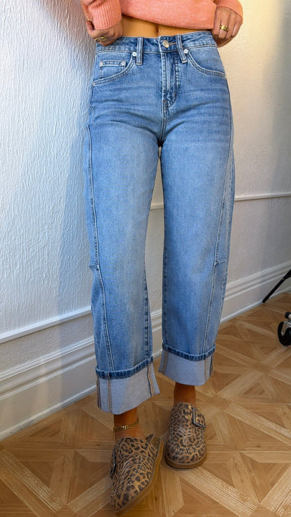 Ledger Barrel Jeans, Medium Wash