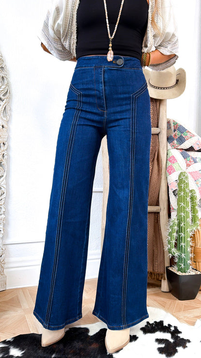 Dallas Wide Leg Denim, Dark Denim