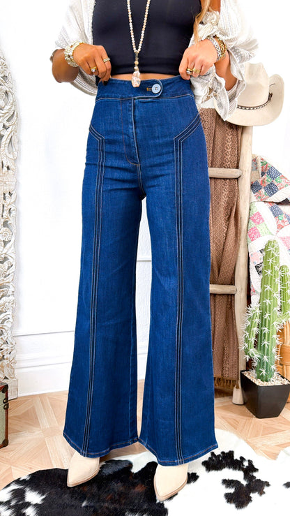 Dallas Wide Leg Denim, Dark Denim
