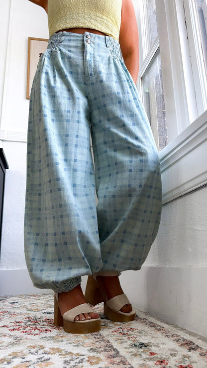 Open Air Plaid Pants, Blue Plaid