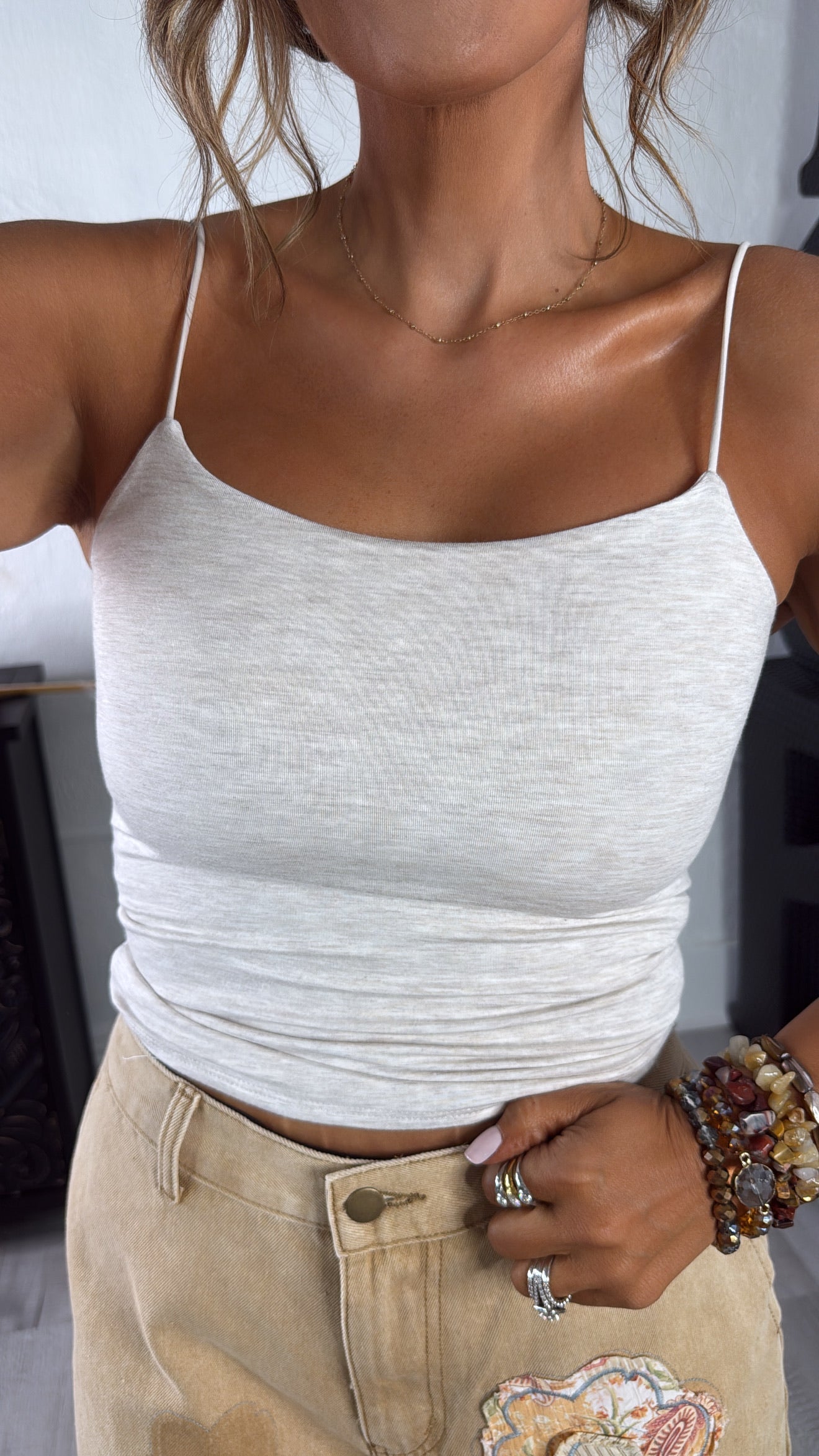 Everyday Essential Spaghetti Strap Cami, Oatmeal