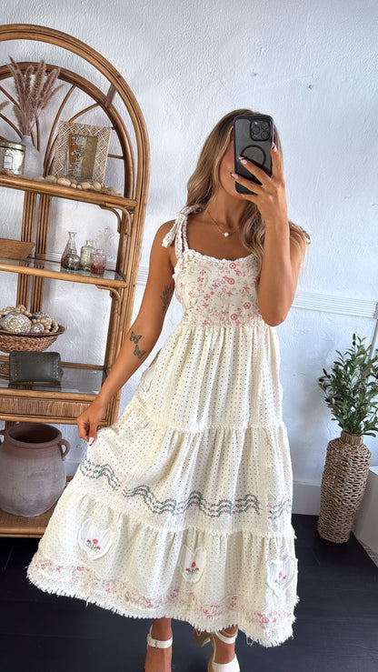 Fallin Florals Maxi Dress, Cream