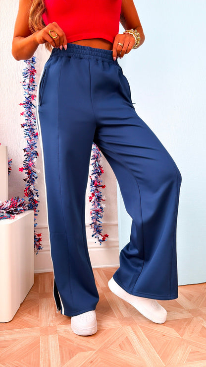 Everyday Stripe Track Pant, Navy/White