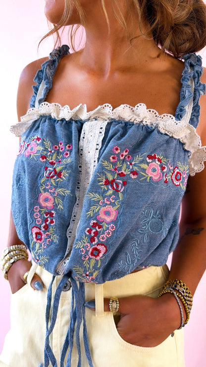 Honey Grove Tank Top, Denim