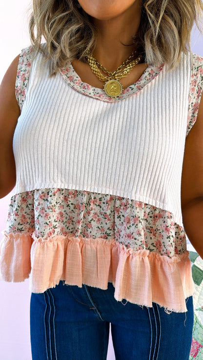 Melanie Printed Tank, Baby Pink