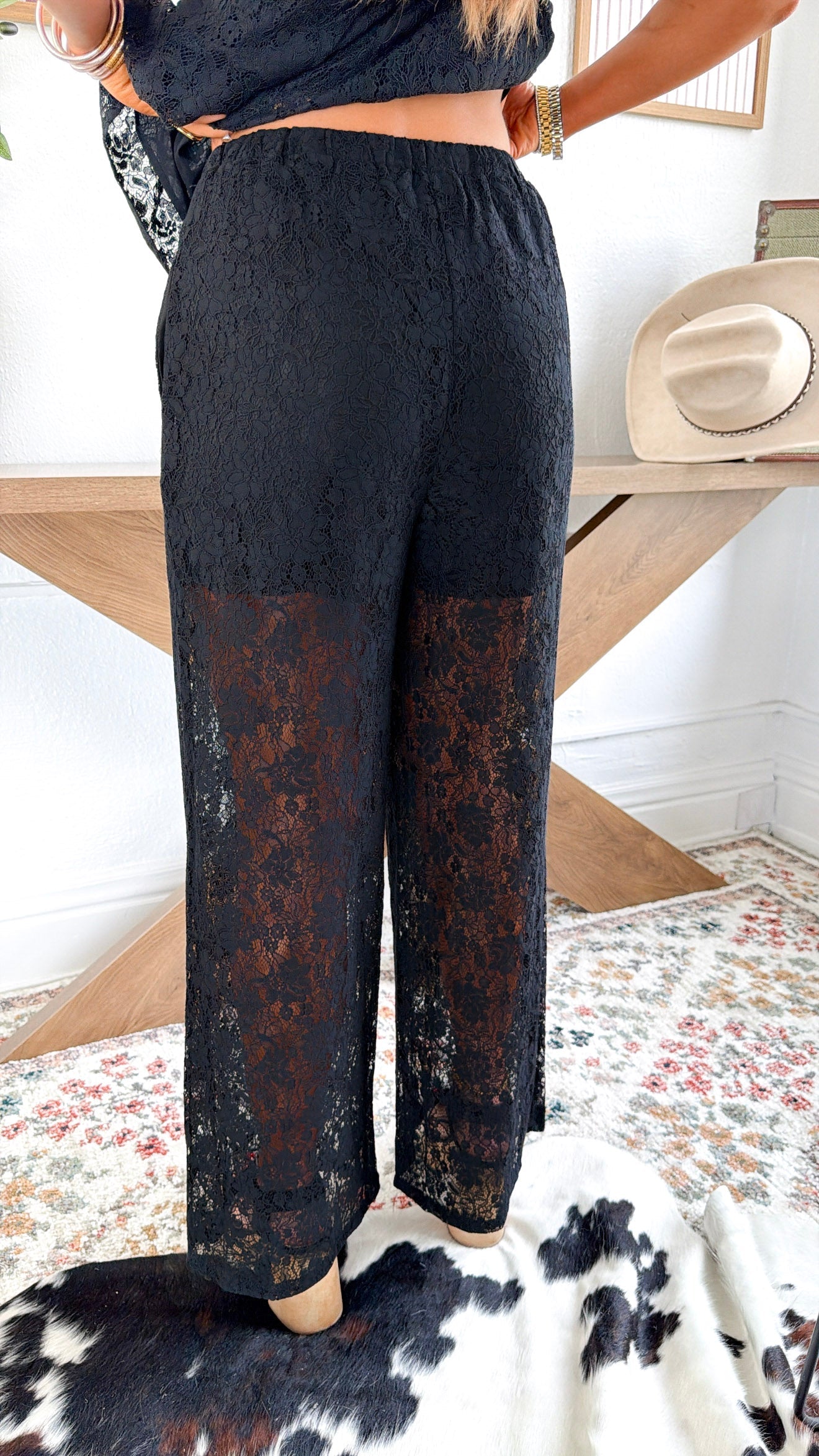 After Dark Two piece Pant Set, Black