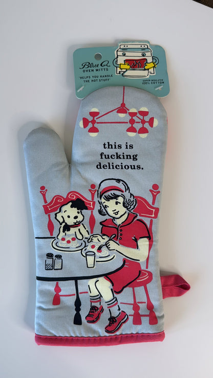 Blue Q Oven Mitt - F***** Delicious