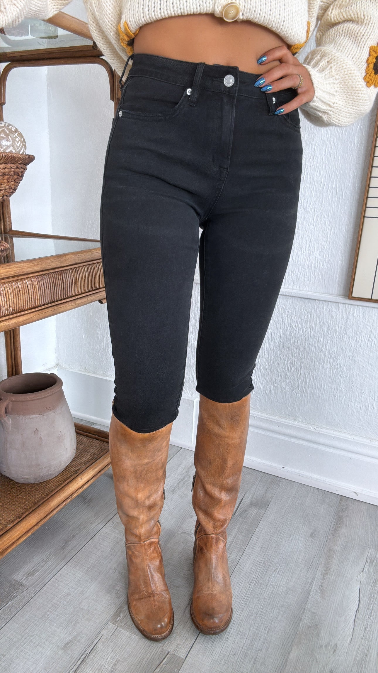 MICA: Trace Skinny Jeans, Black Wash