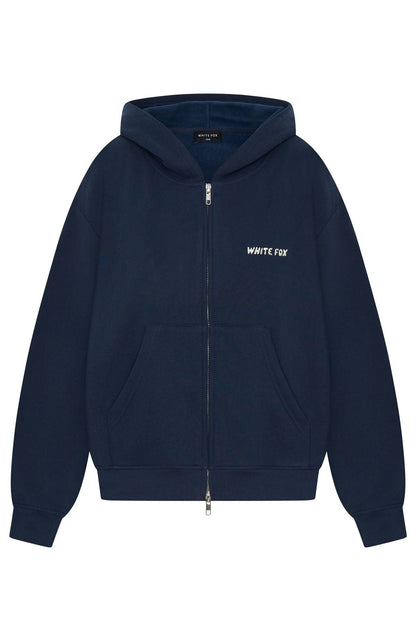 Test Drive Boxy Zip Front Hoodie Dark Navy