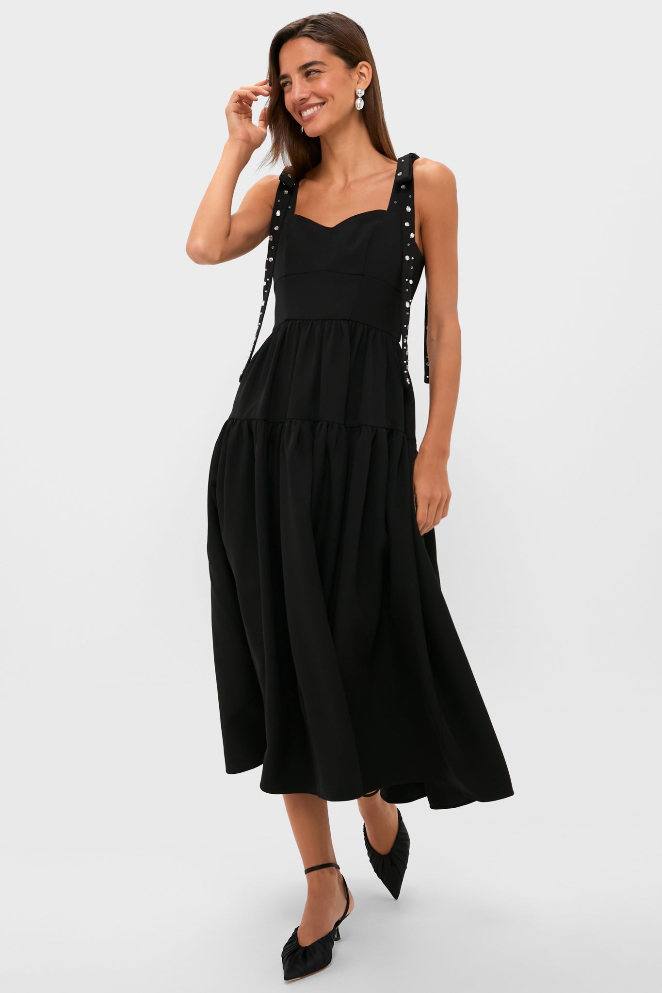 Black Embellished Agnes Maxi Dress