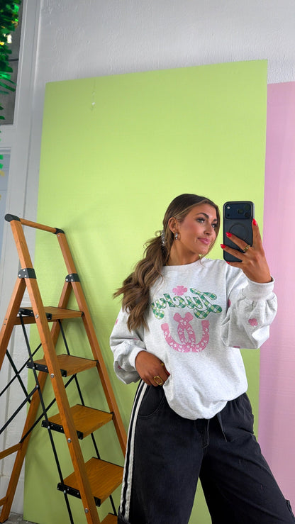 Clover Club Crewneck, H.Grey