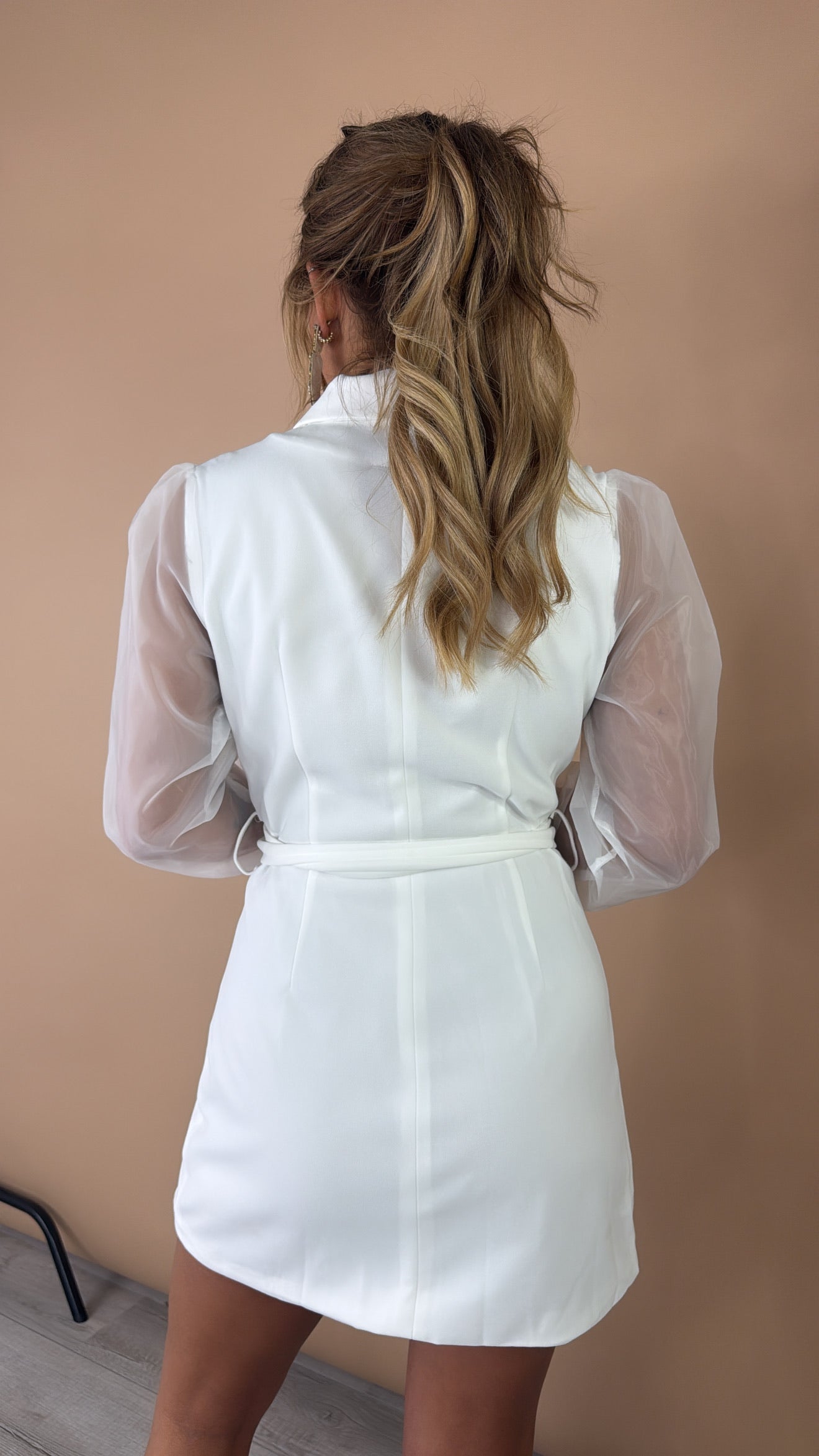 Let's Meet Up Blazer Dress, White