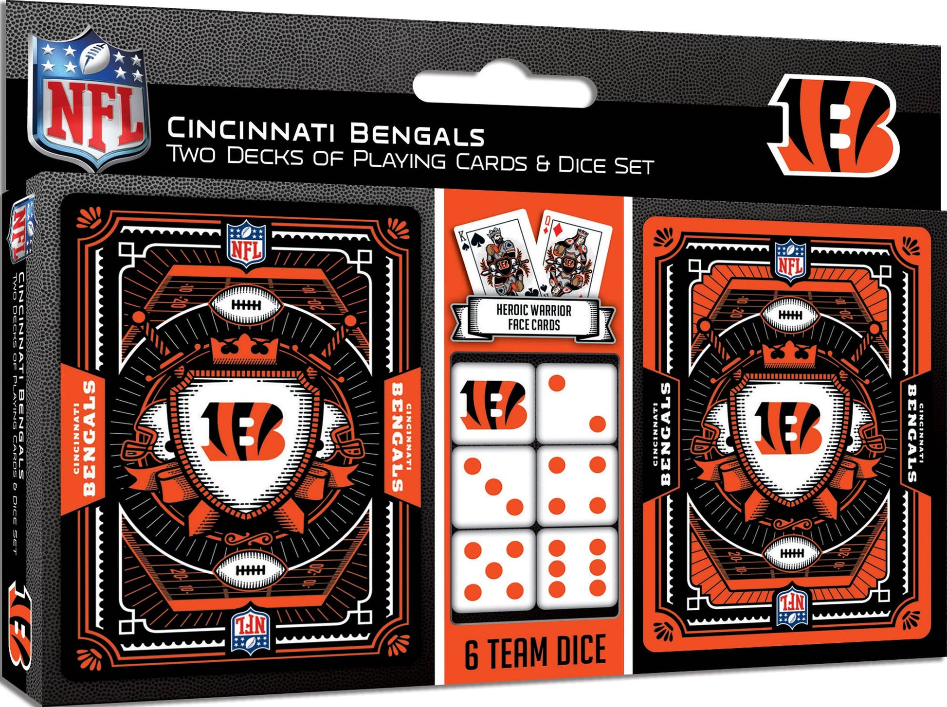 Cincinnati Bengals - 2-Pack Playing Cards & Dice Set