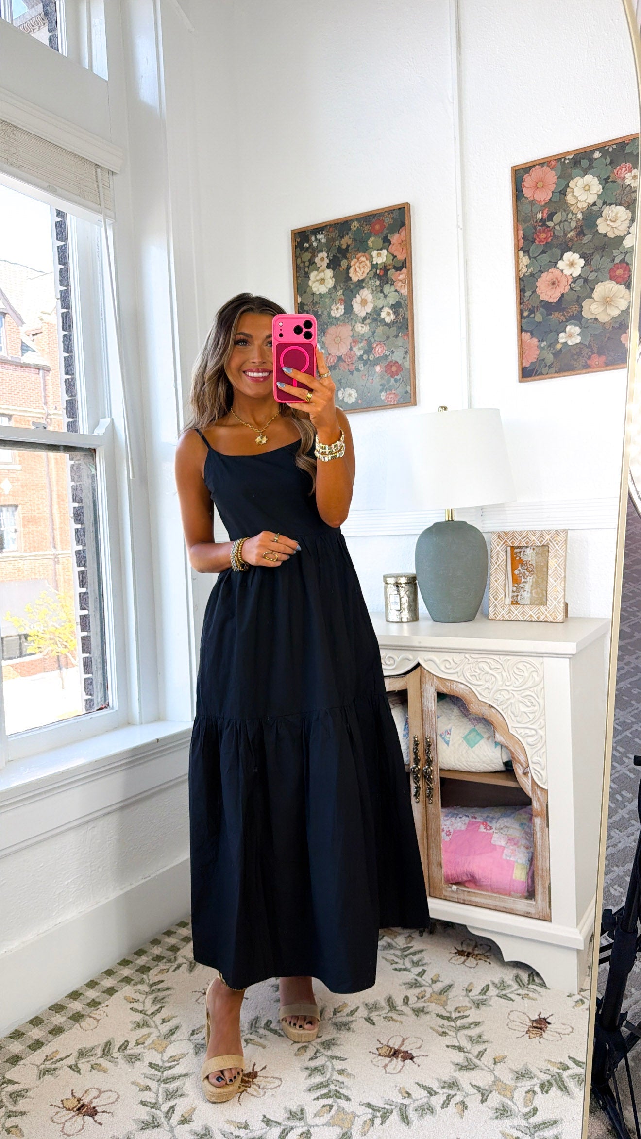 Jade Midi Dress, Black