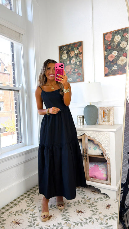 Jade Midi Dress, Black