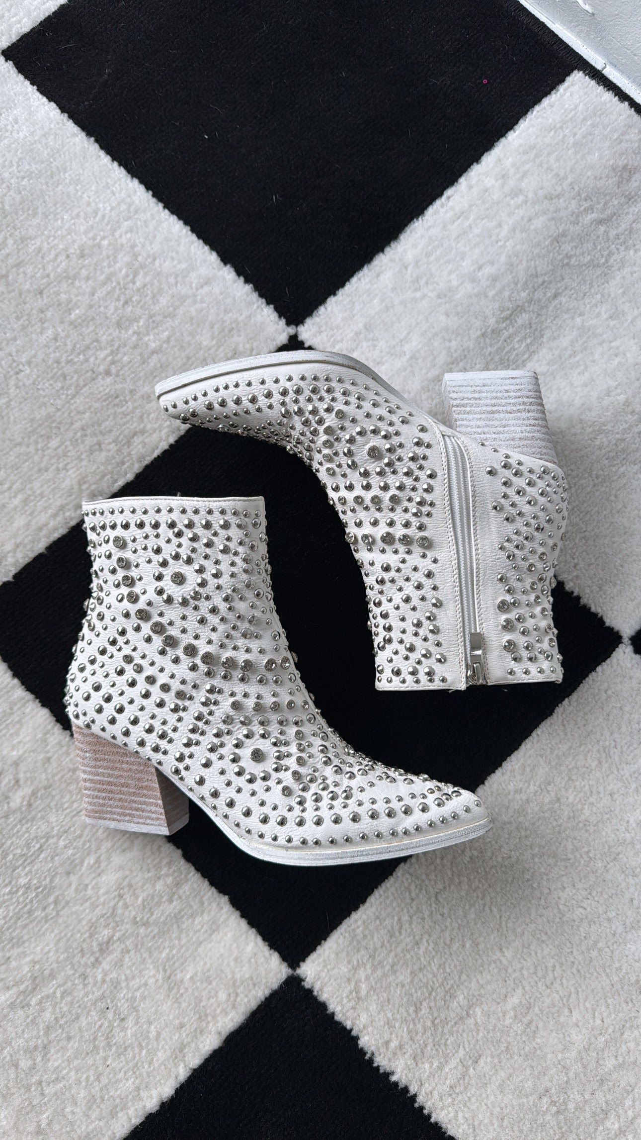 Hazel Studded Bootie, White