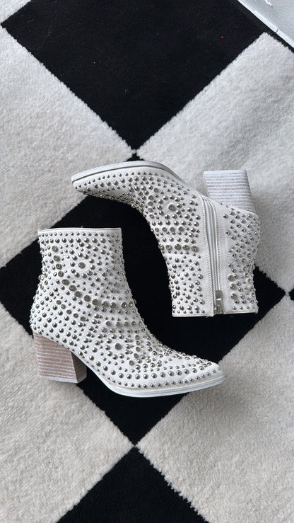 Hazel Studded Bootie, White