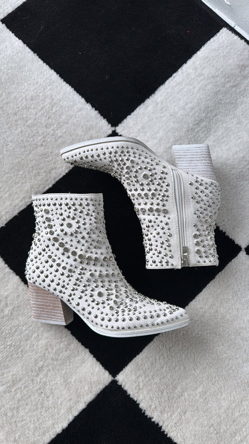 Hazel Studded Bootie, White