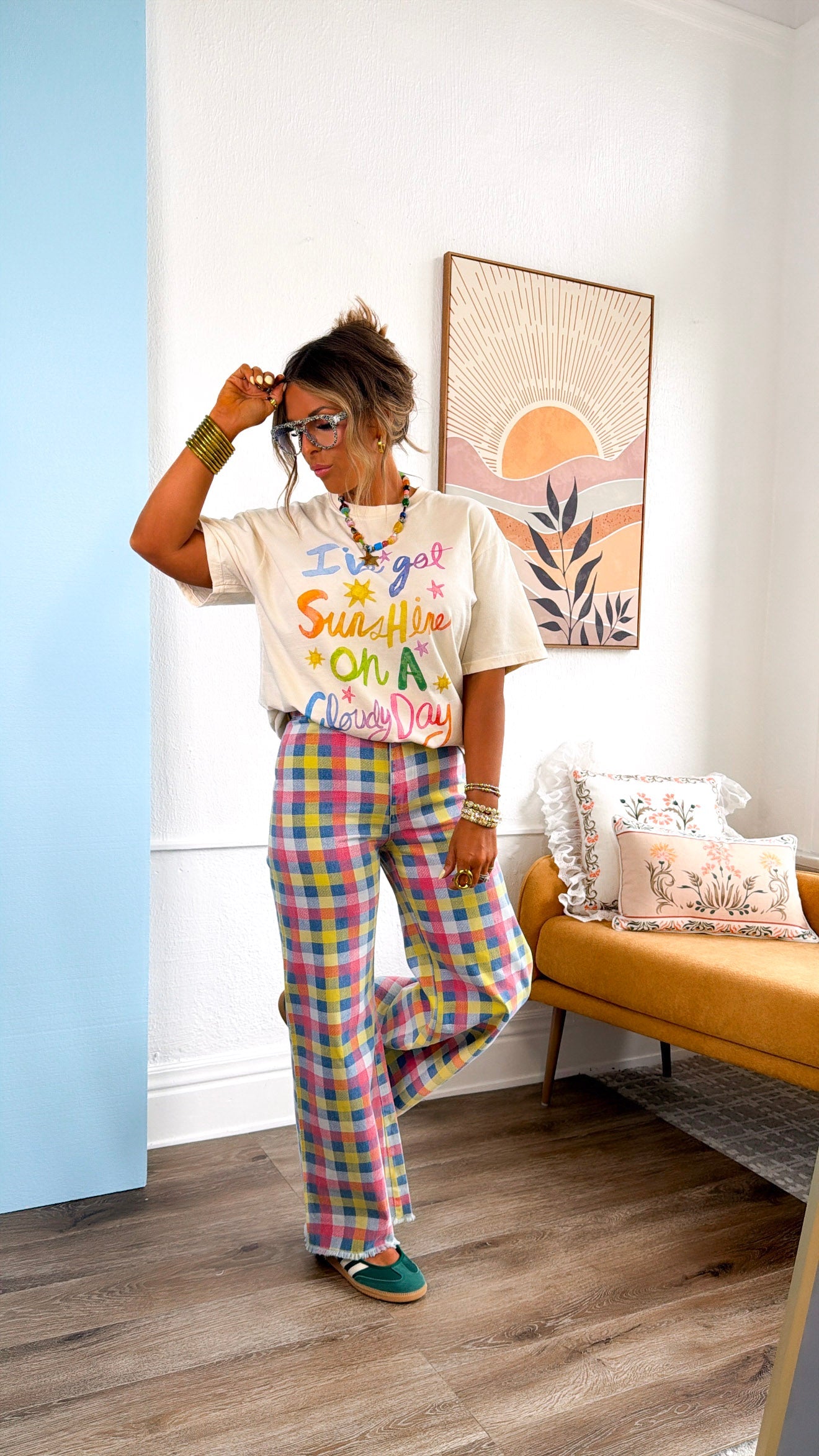 Daydreamer Checkered Trouser, Multi