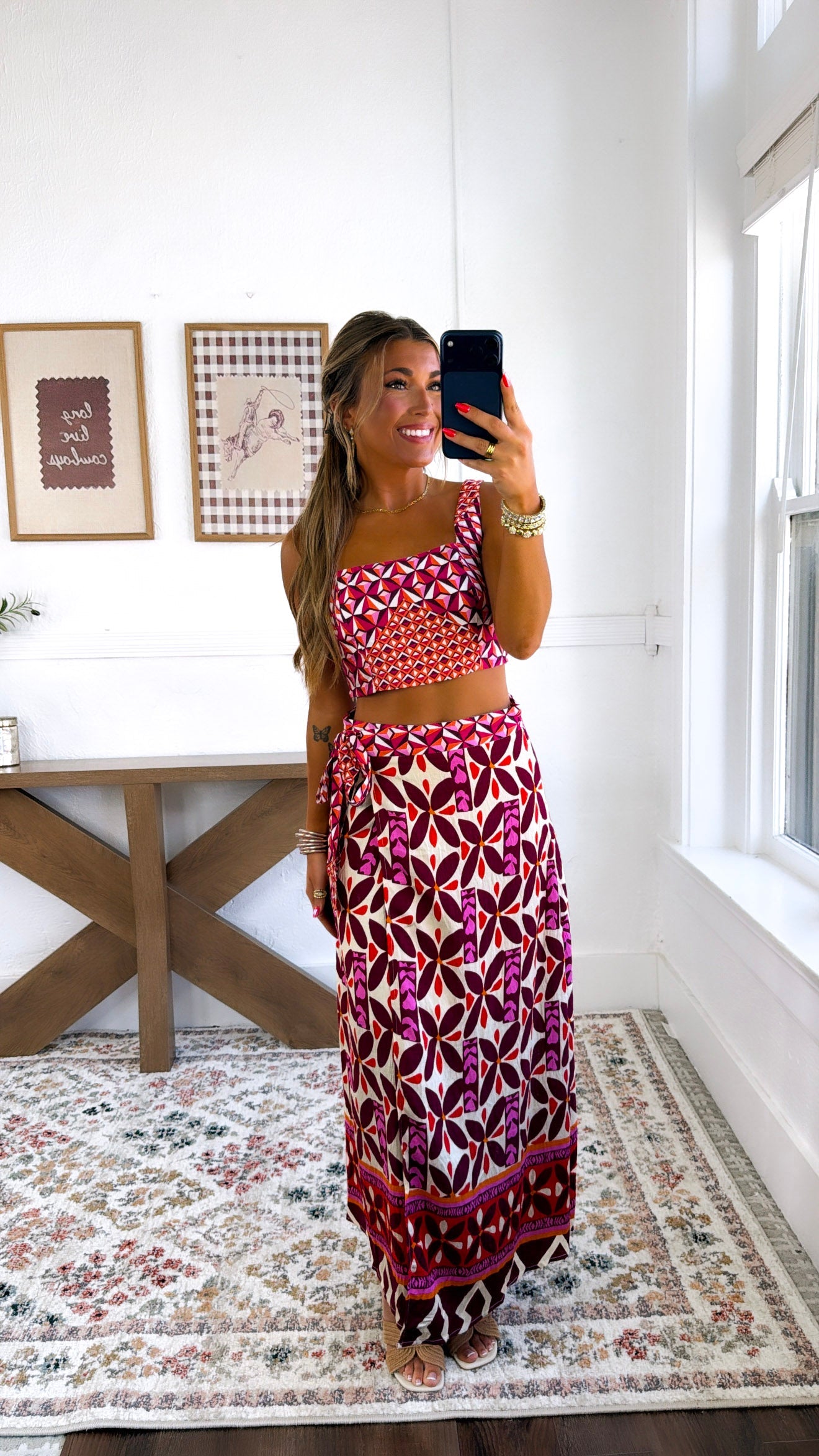 Fire Fly Lane Two Piece Set, Ivory multi