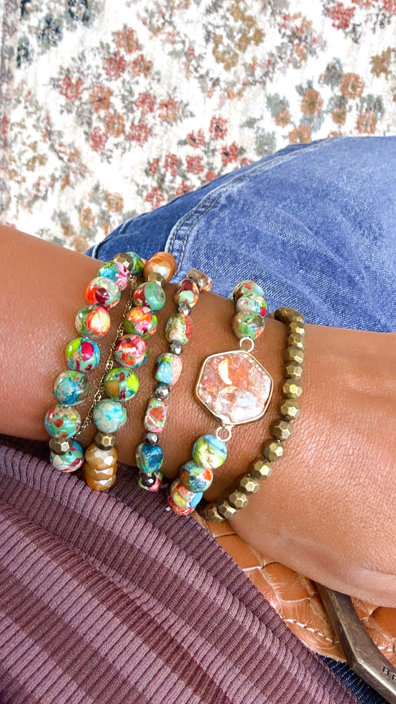 Janet Orange Bracelet Stack