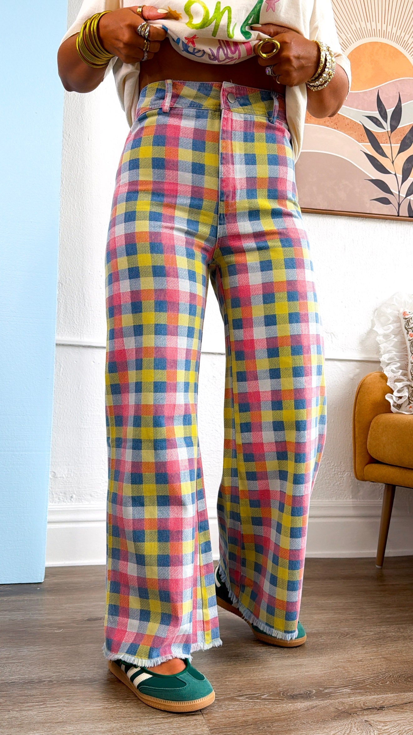 Daydreamer Checkered Trouser, Multi