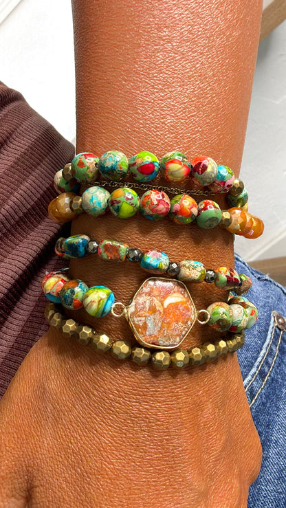 Janet Orange Bracelet Stack