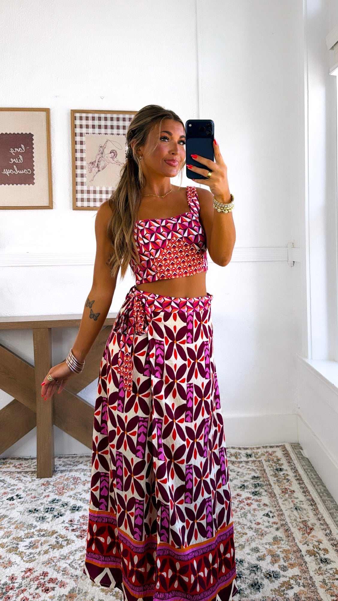 Fire Fly Lane Two Piece Set, Ivory multi