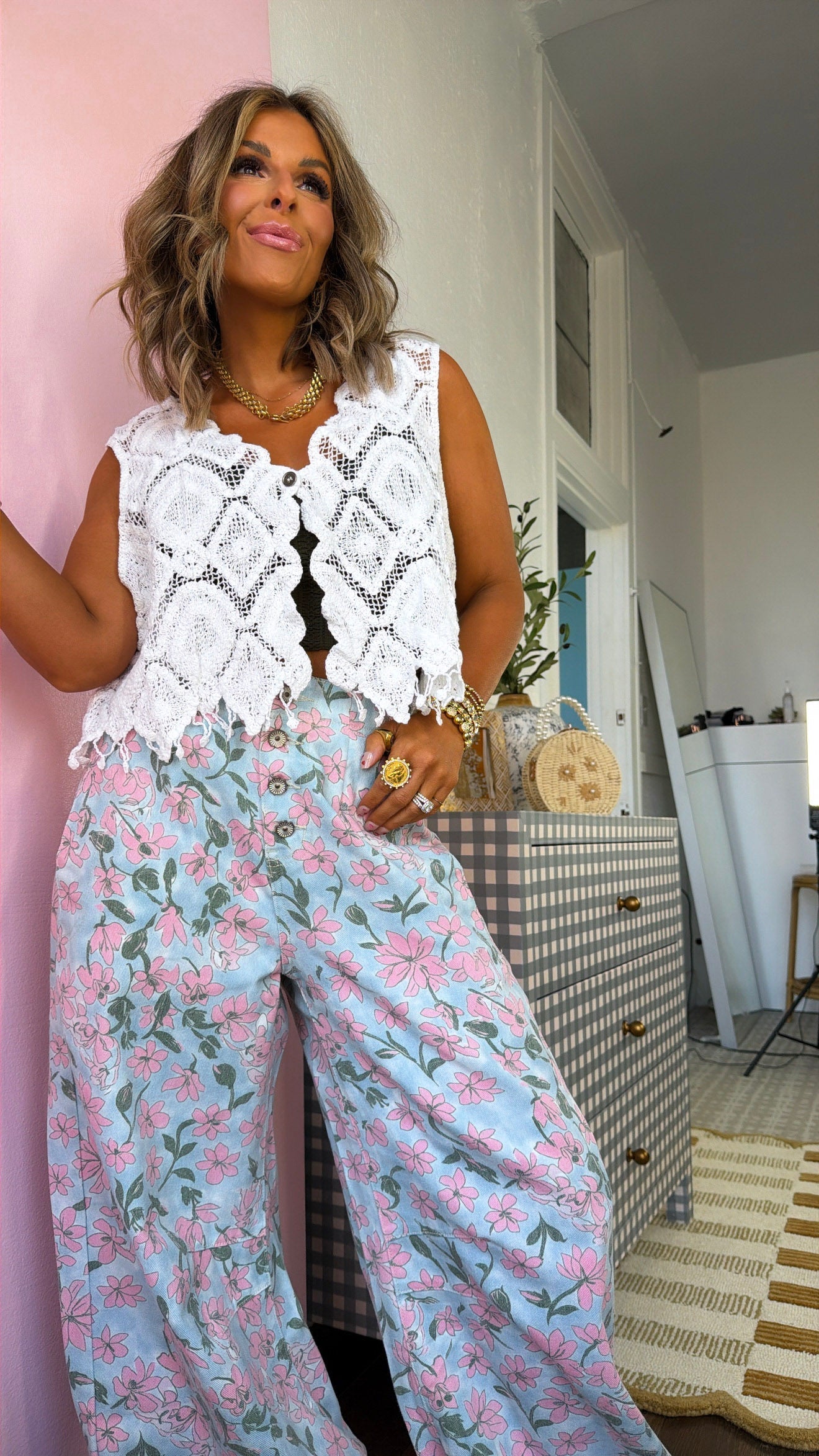 Flora Mae Lace Vest, Off White