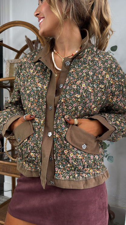 Garden Of Us Jacket, Chocolate Floral