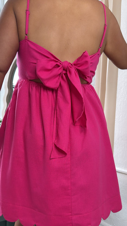 Pink Martini Scalloped Detail Dress