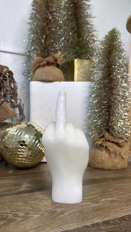 Hand Gesture Candle, Middle Finger White