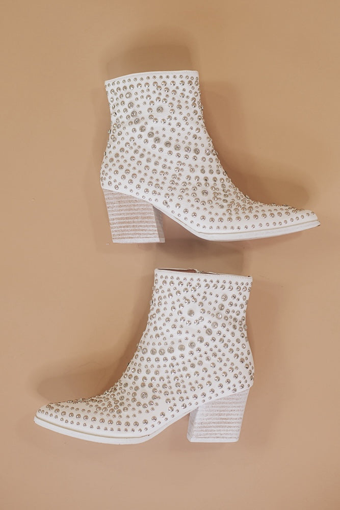 Hazel Studded Bootie, White