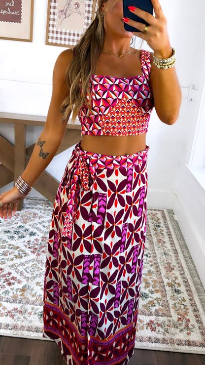 Fire Fly Lane Two Piece Set, Ivory multi
