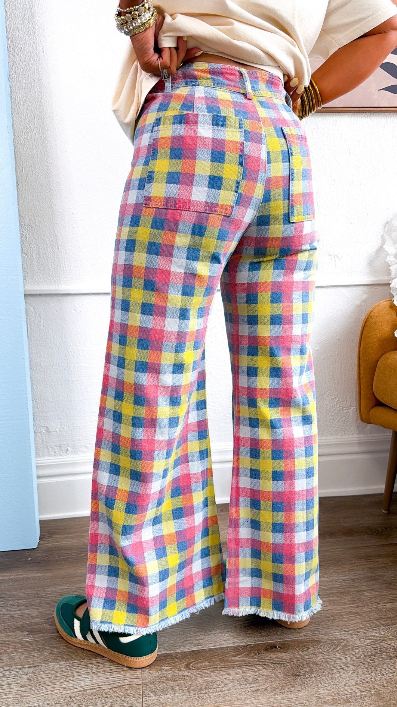 Daydreamer Checkered Trouser, Multi