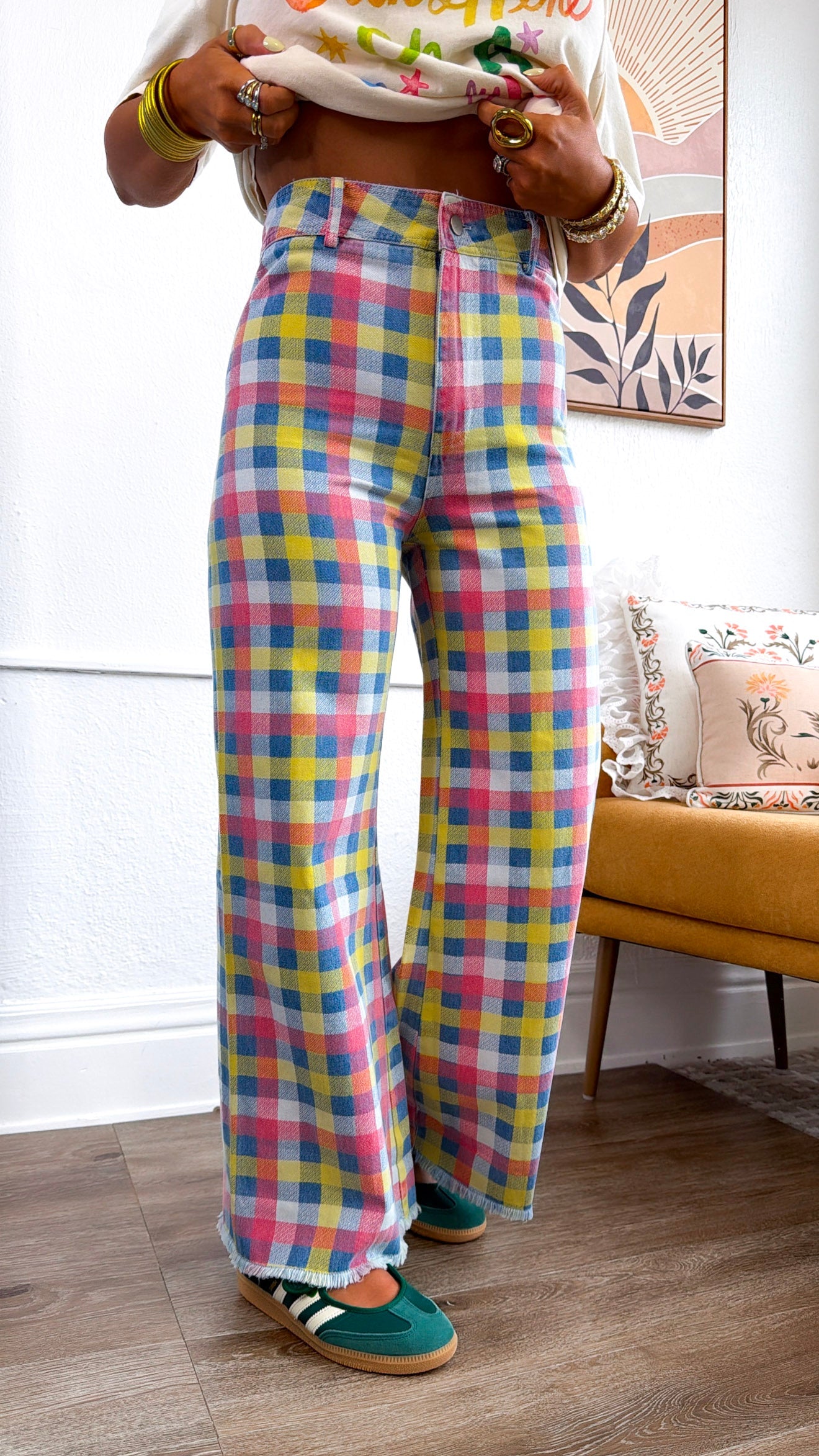 Daydreamer Checkered Trouser, Multi