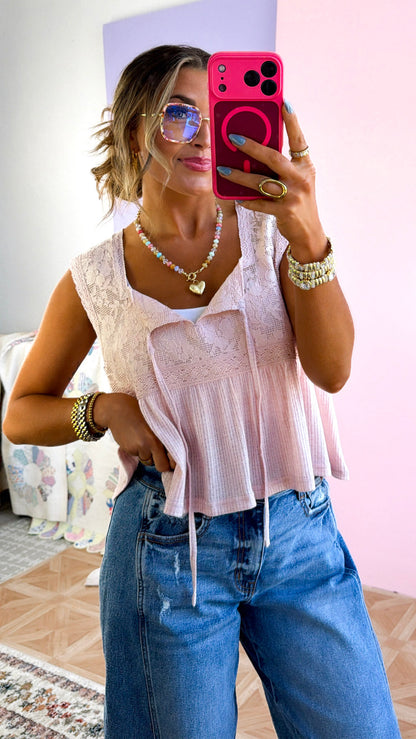 Breeze Bloom Tank Top, Blush